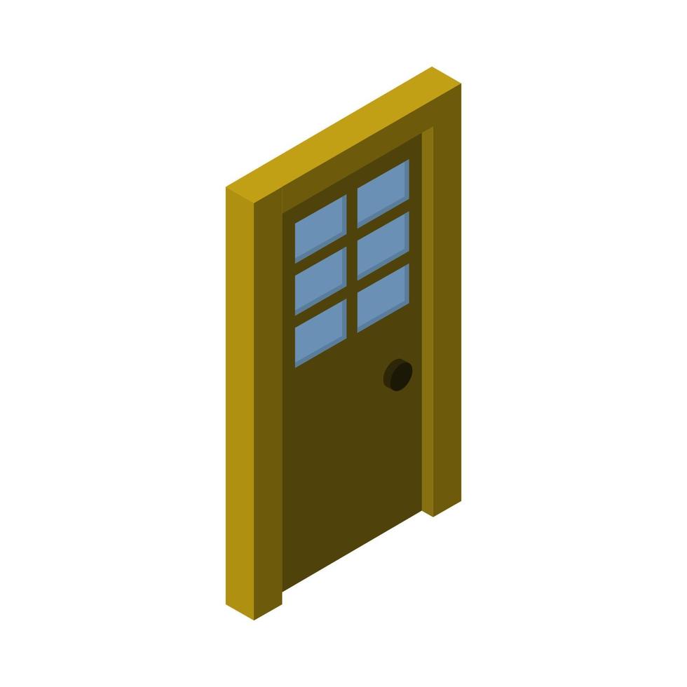 Isometric Door On White Background vector