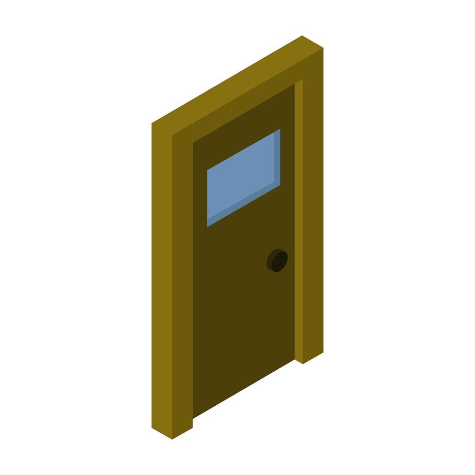 Isometric Door On White Background vector
