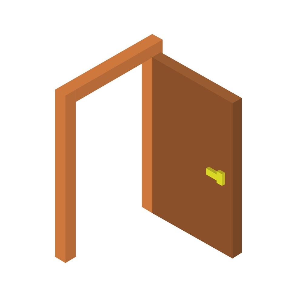 Isometric Door On White Background vector