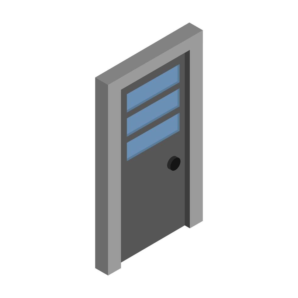 Isometric Door On White Background vector