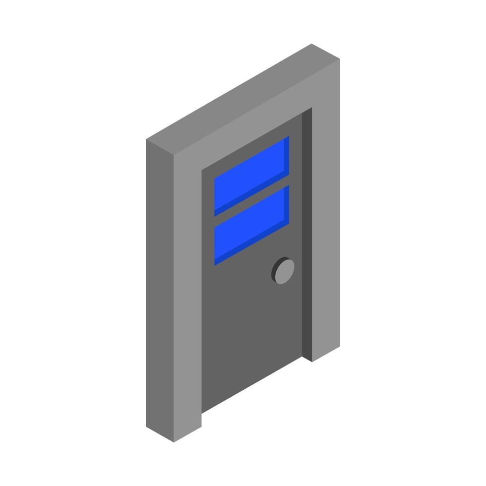 Isometric Door On White Background vector