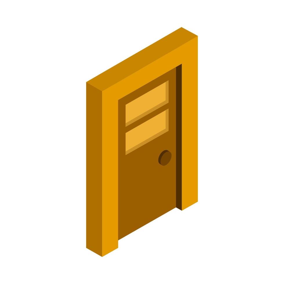 Isometric Door On White Background vector