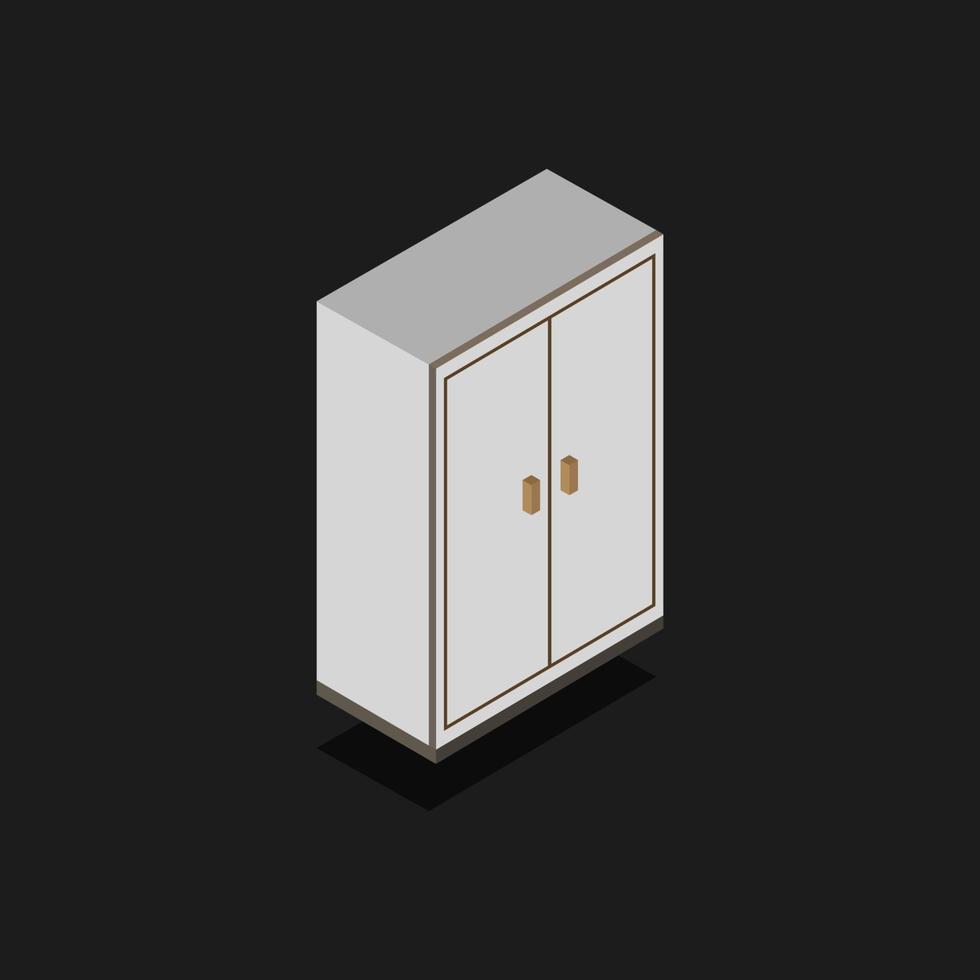 Isometric Closet On Black Background vector