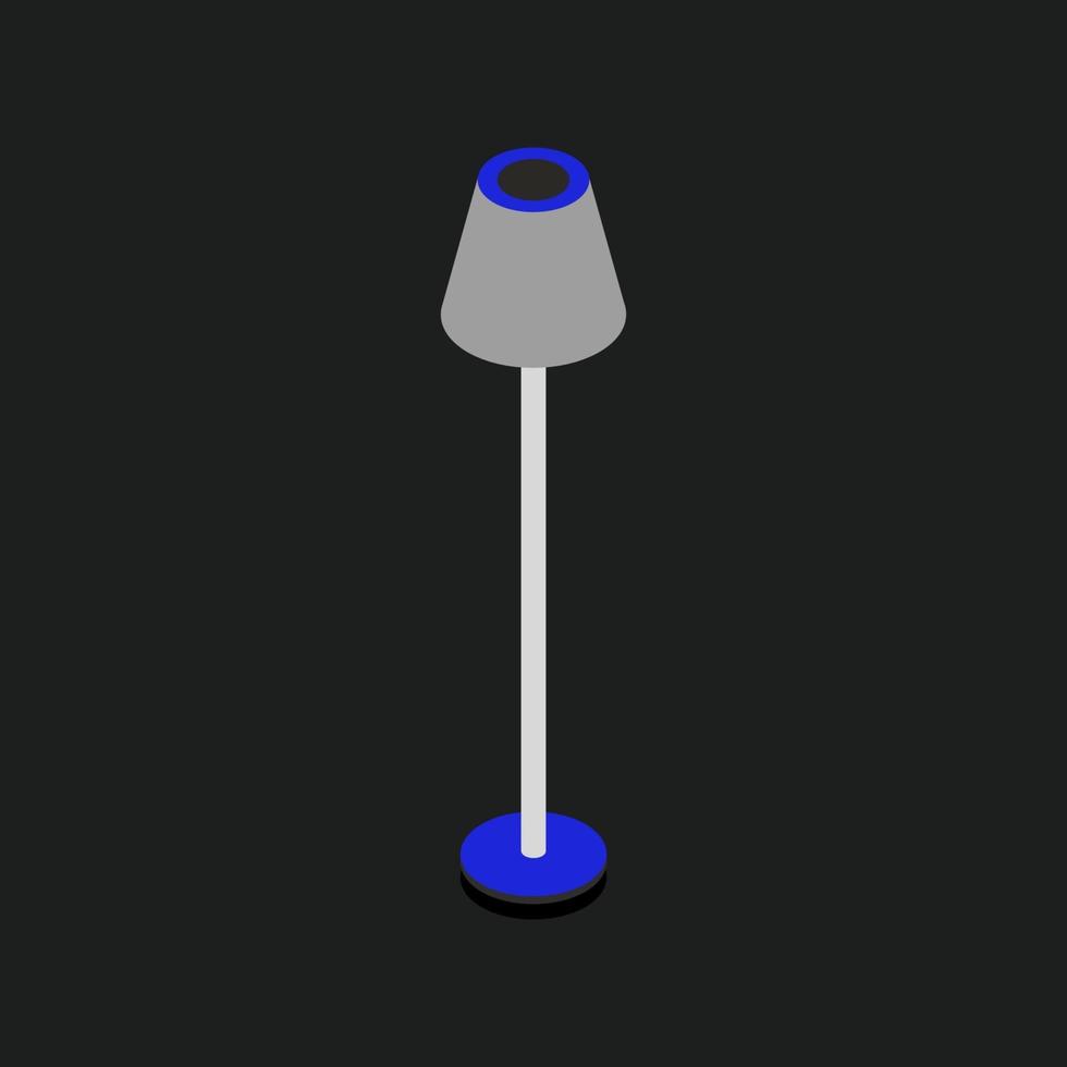 Isometric Lamp On Black Background vector