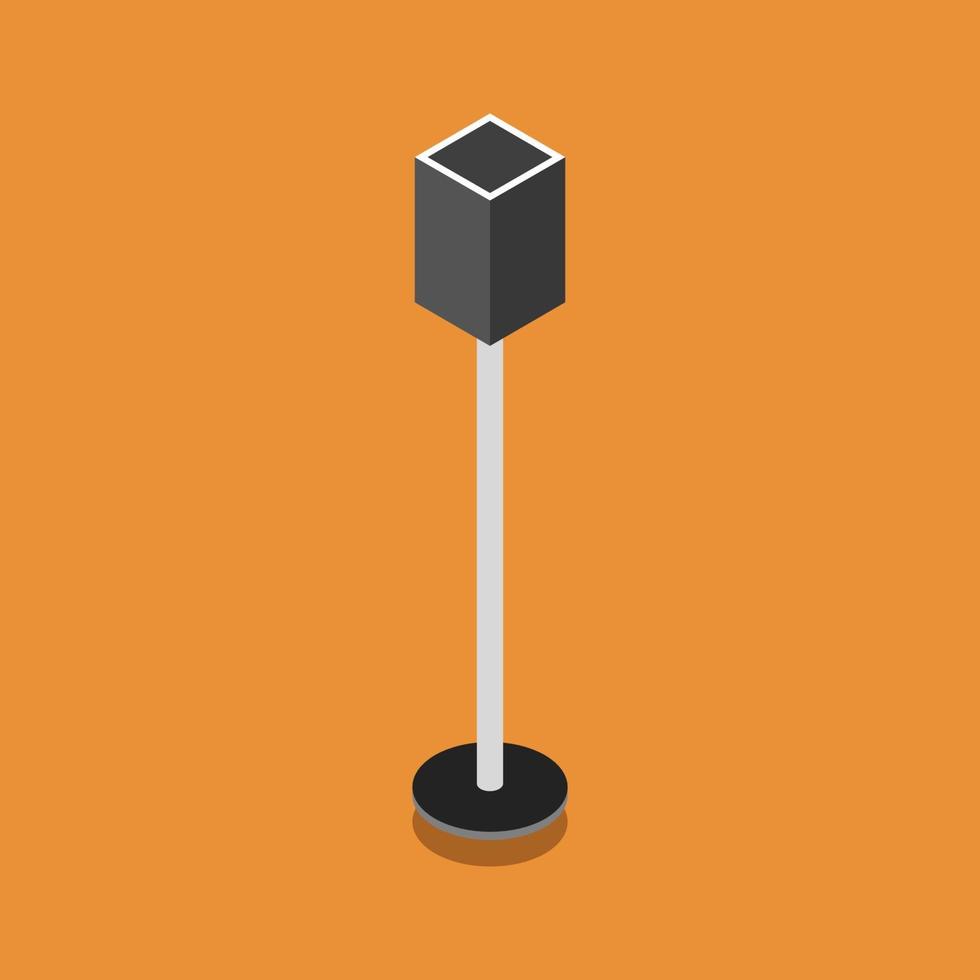 Isometric Lamp On Orange Background vector