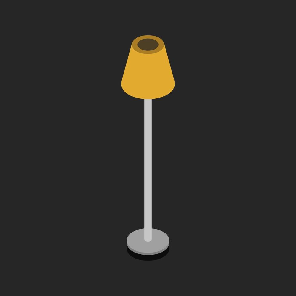 Isometric Lamp On Black Background vector