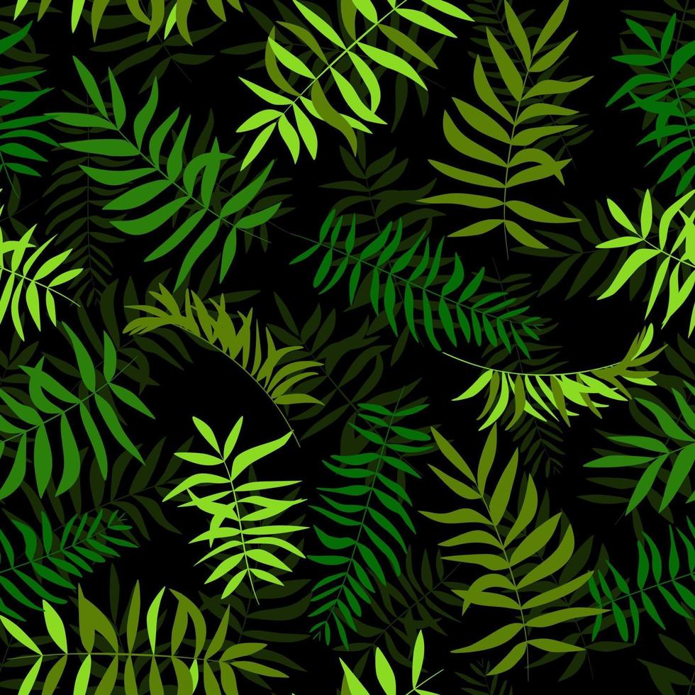 Seamless green leaves. Tropical background. Print for web, fabric and wrapping paper. vector