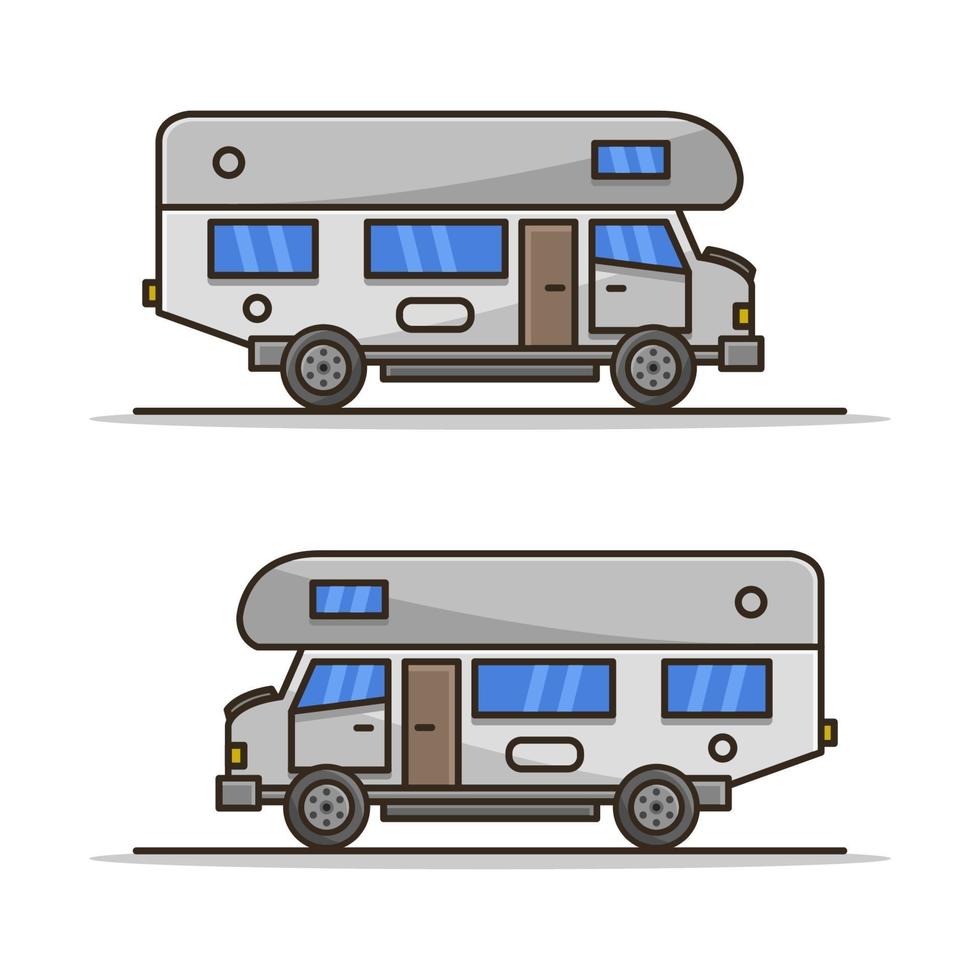 autocaravana ilustrada sobre fondo blanco vector