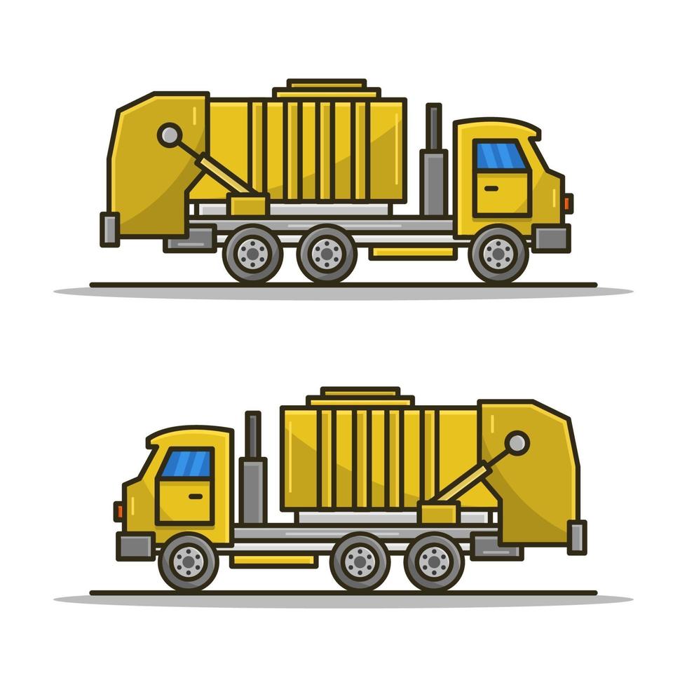 Garbage Truck Illustrated On White Background vector