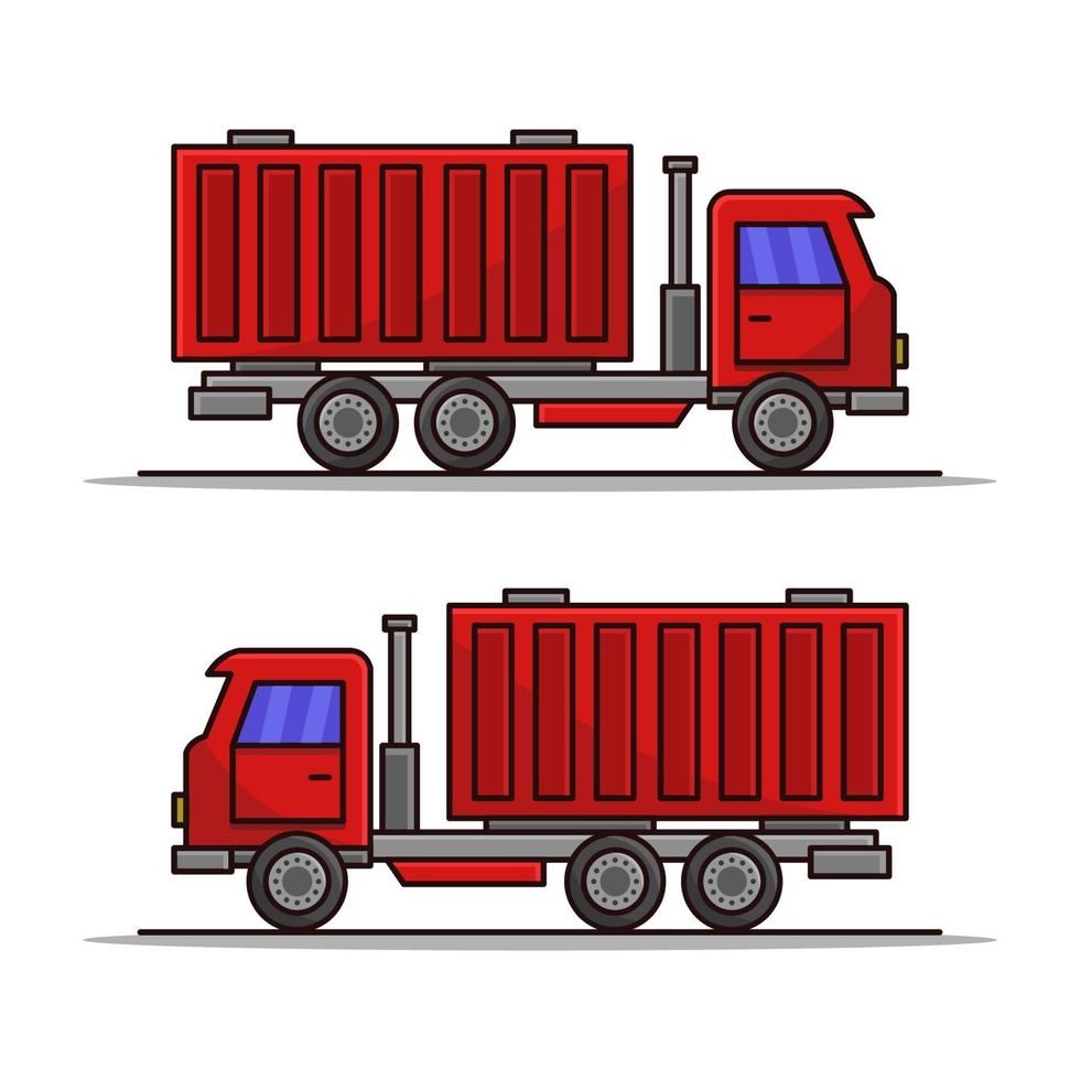 camión contenedor ilustrado sobre fondo blanco vector