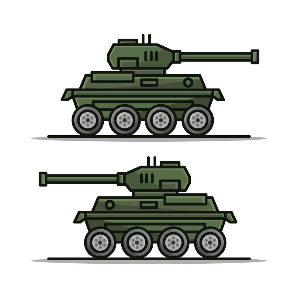 tanque ilustrado sobre fondo blanco vector