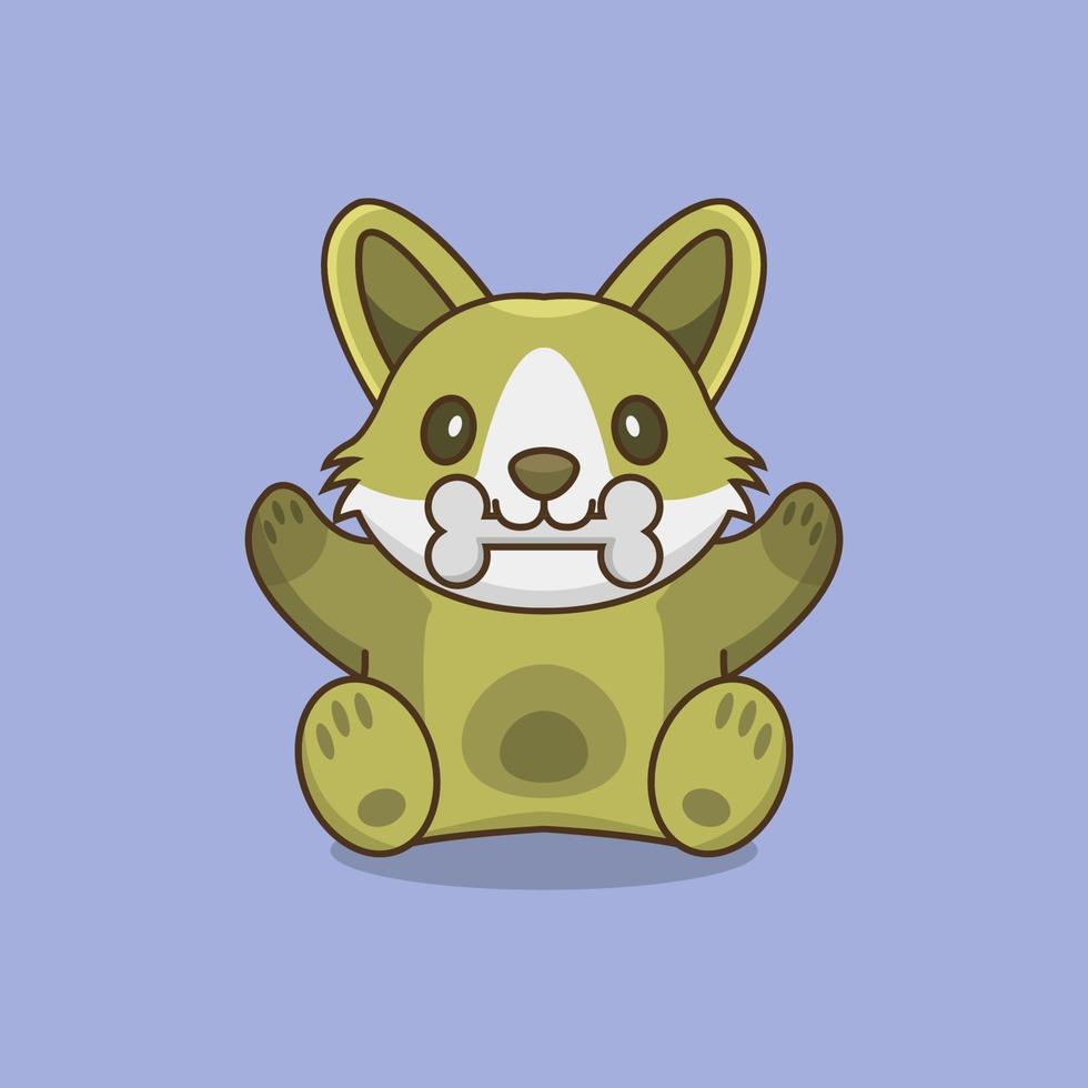 Dog Illustrated On Purple Background vector