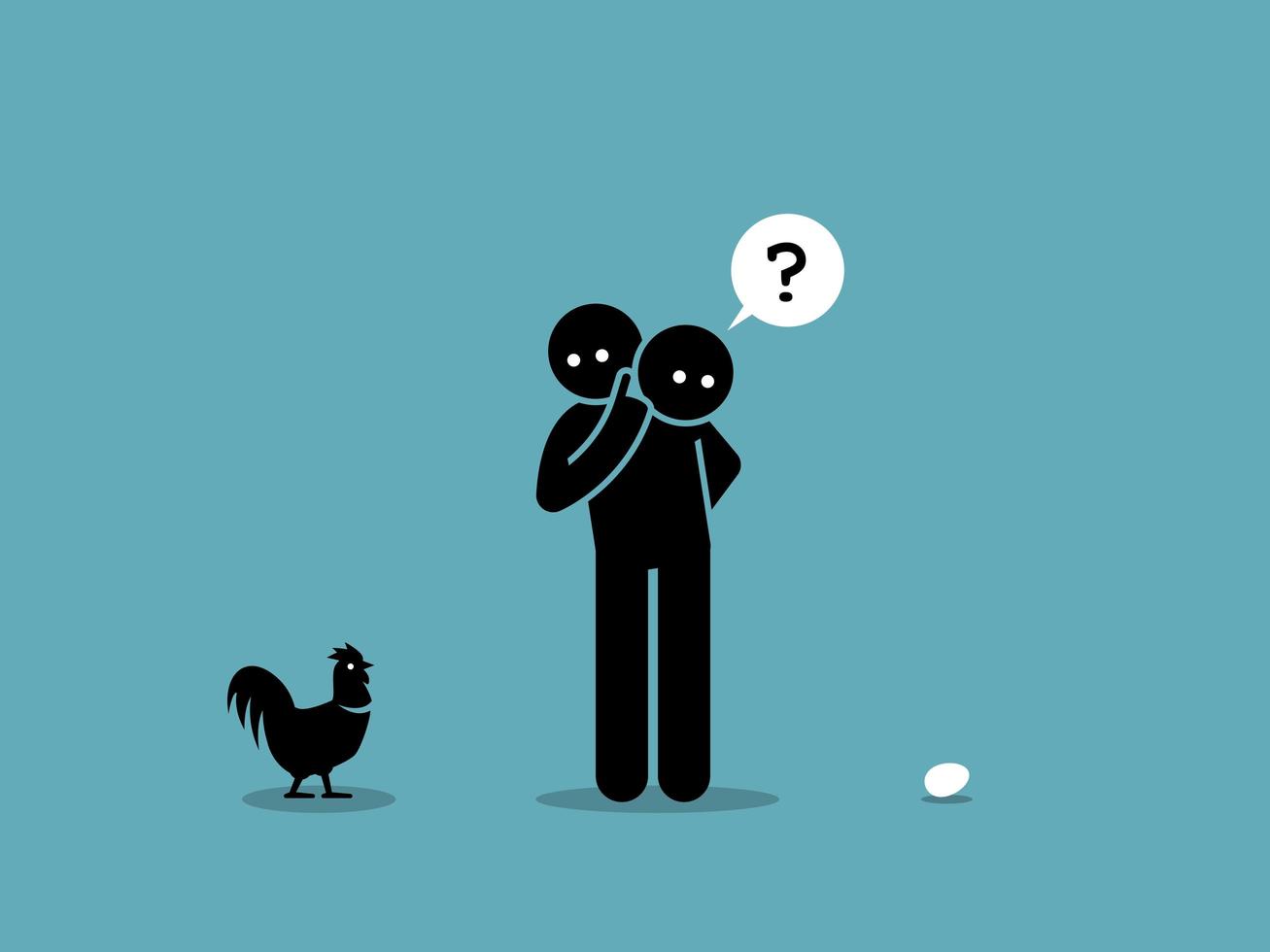 Chicken or Egg. Who come first argument. vector