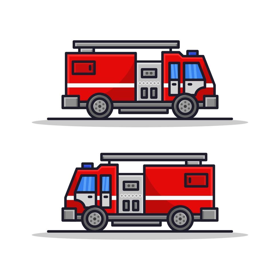 camión de bomberos ilustrado sobre fondo blanco vector