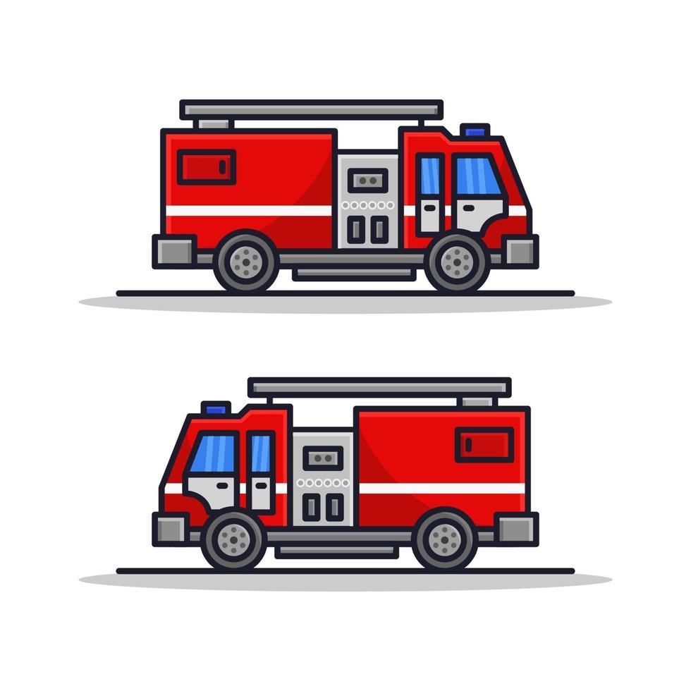 Firetruck Illustrated On White Background vector