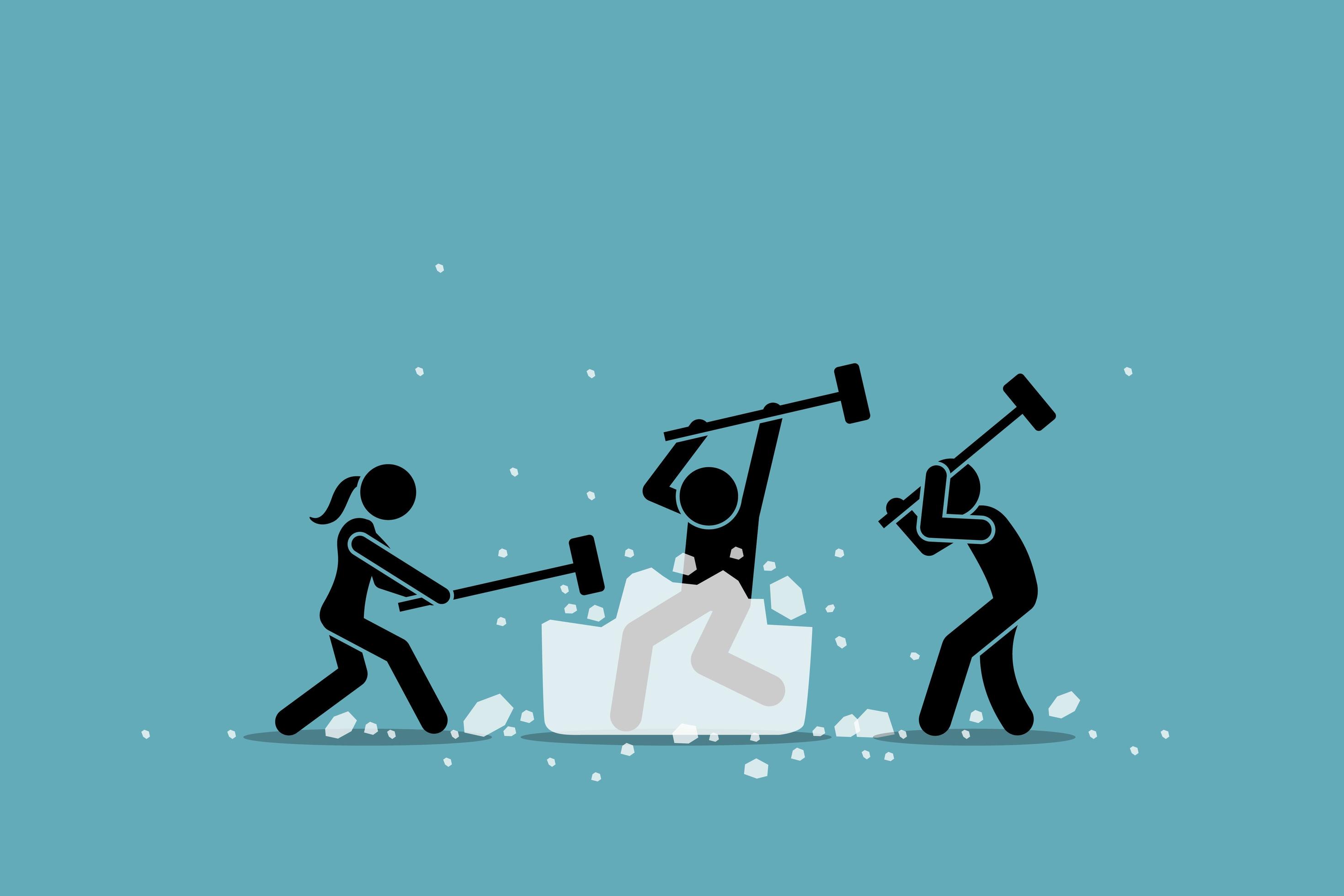 Ice breaking or icebreaker activity, game and event. 2185576 Vector Art ...