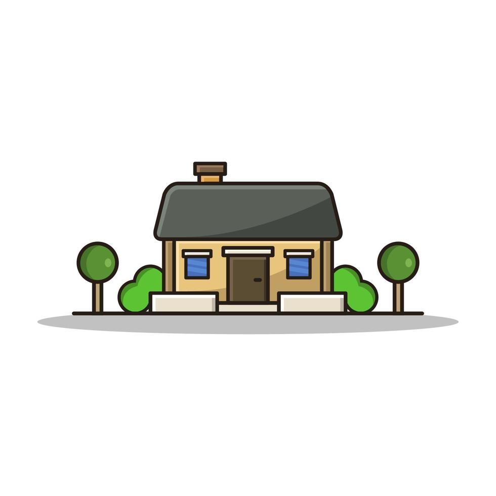 House Illustrated On Background vector