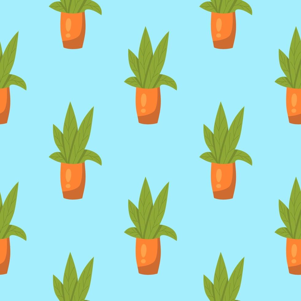 Seamless pattern with potted plants vector