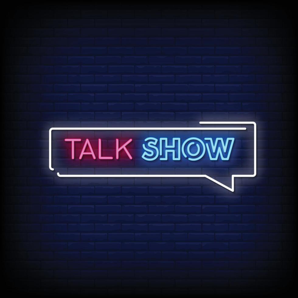 talk show letreros de neón estilo texto vector