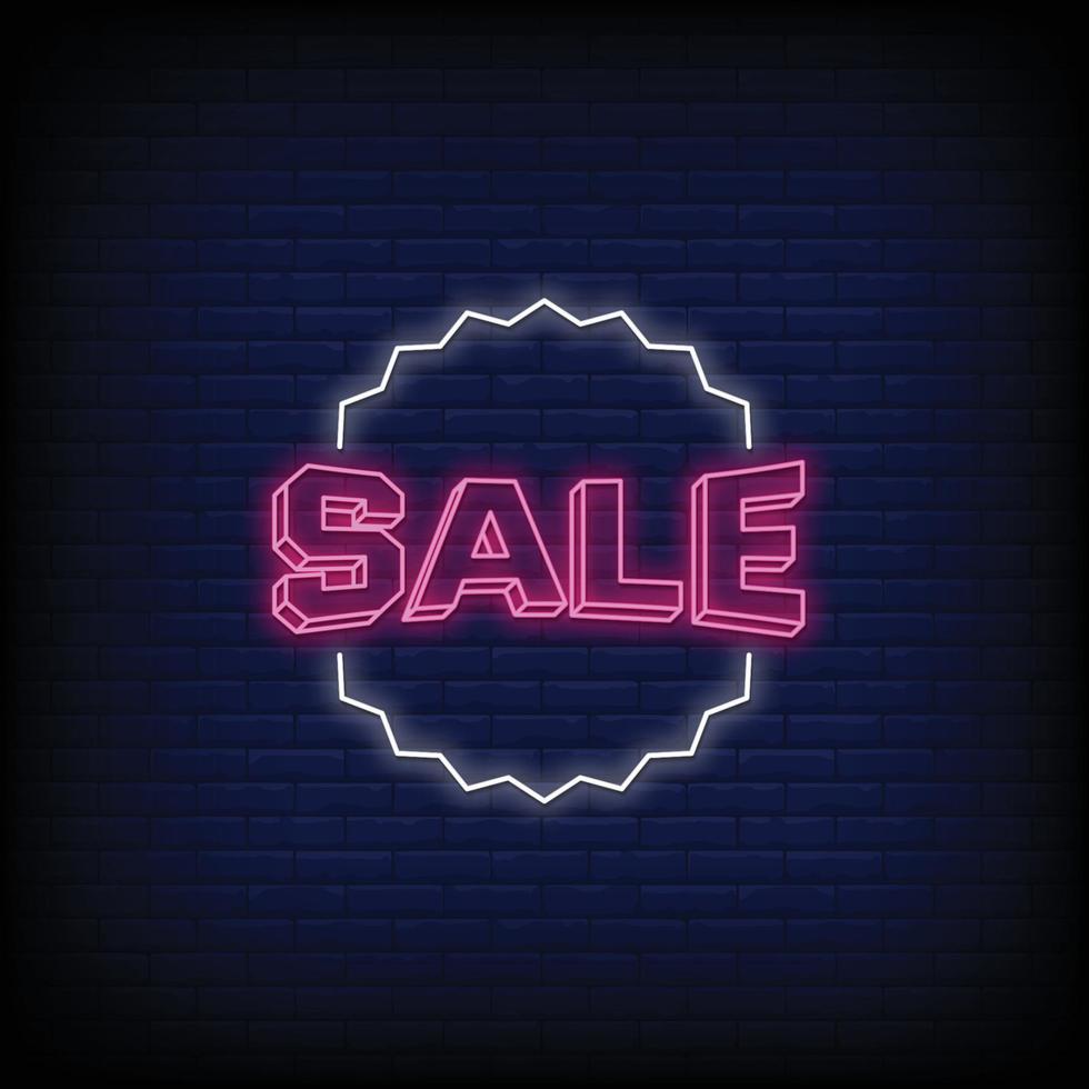 Sale Neon Signs Style Text Vector