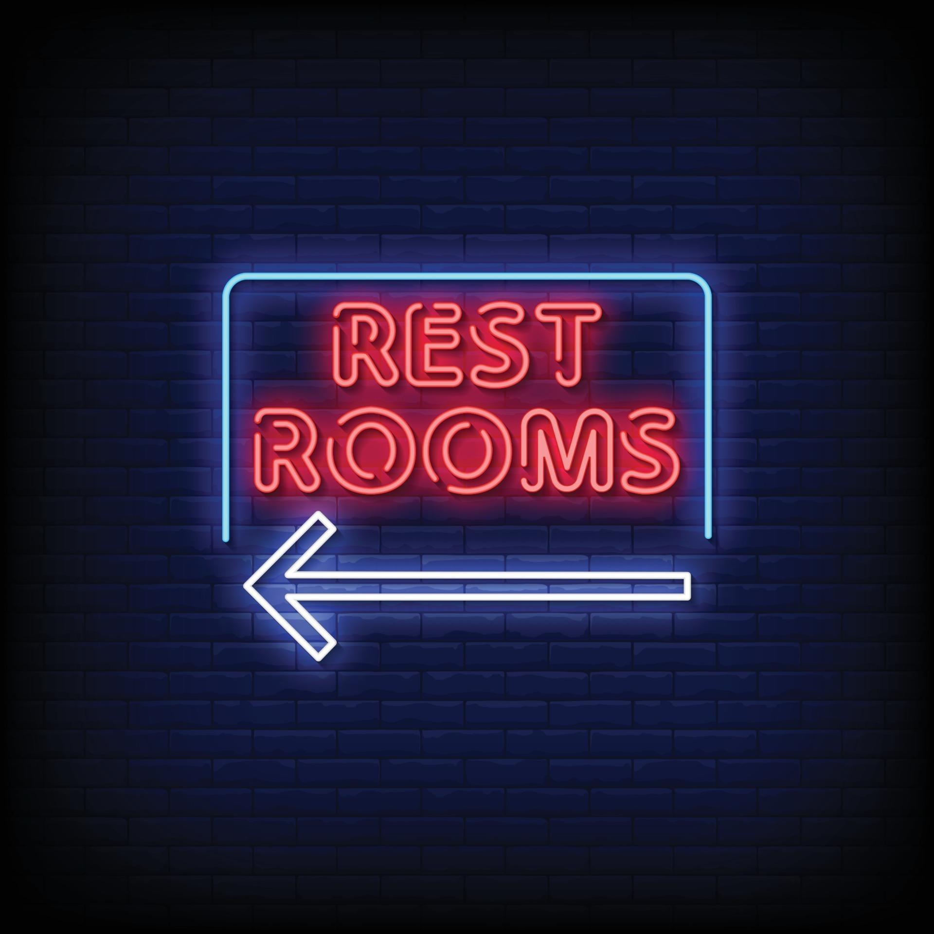 Restroom Neon Signs Style Text Vector 2185727 Vector Art at Vecteezy