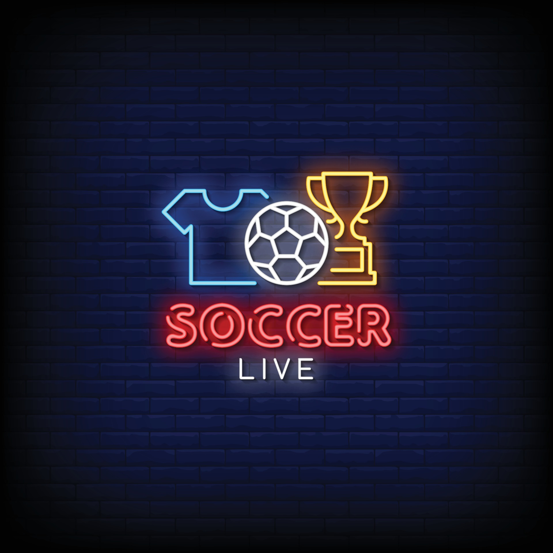 Soccer Live Neon Signs Style Text Vector 2185733 Vector Art at Vecteezy