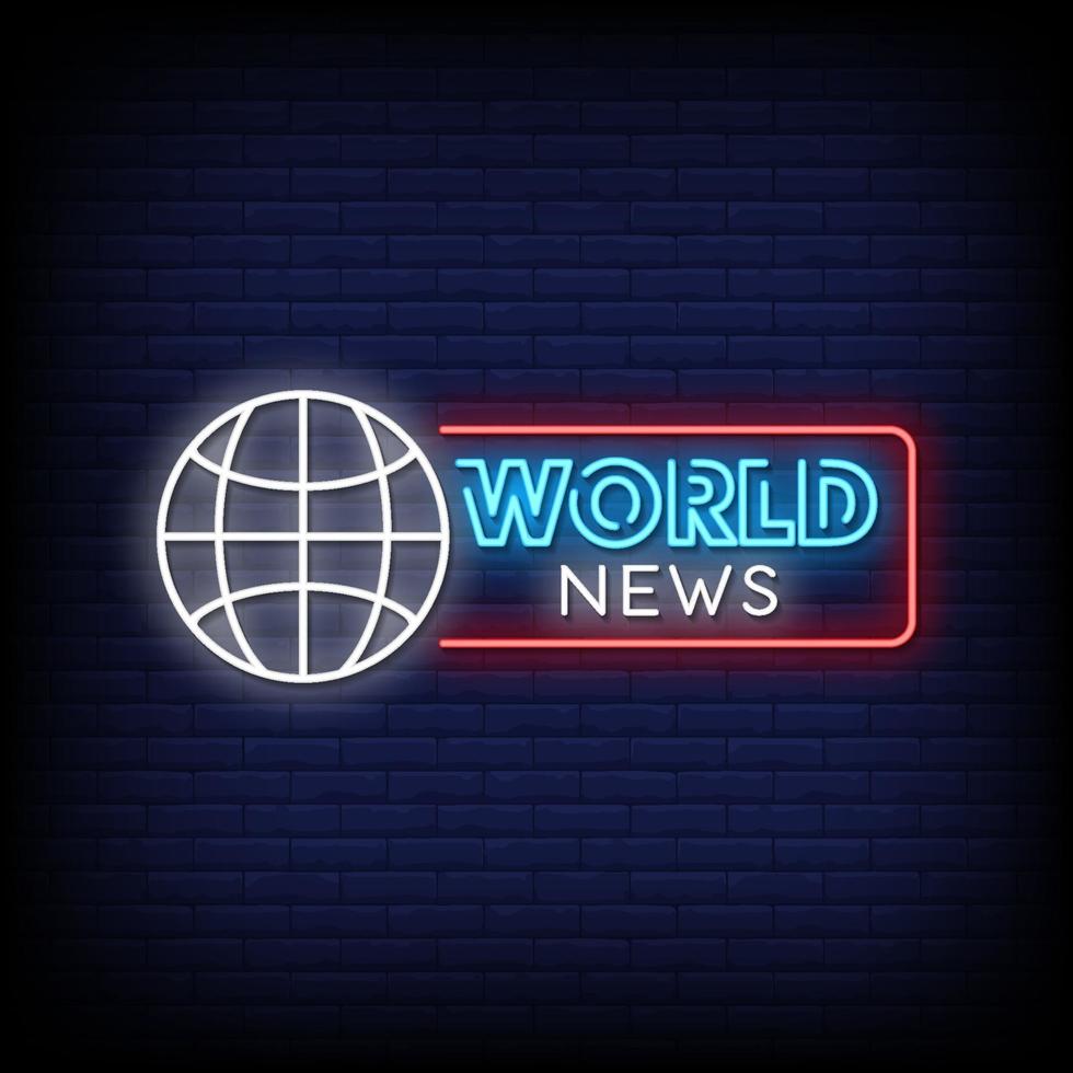 World News Neon Signs Style Text Vector