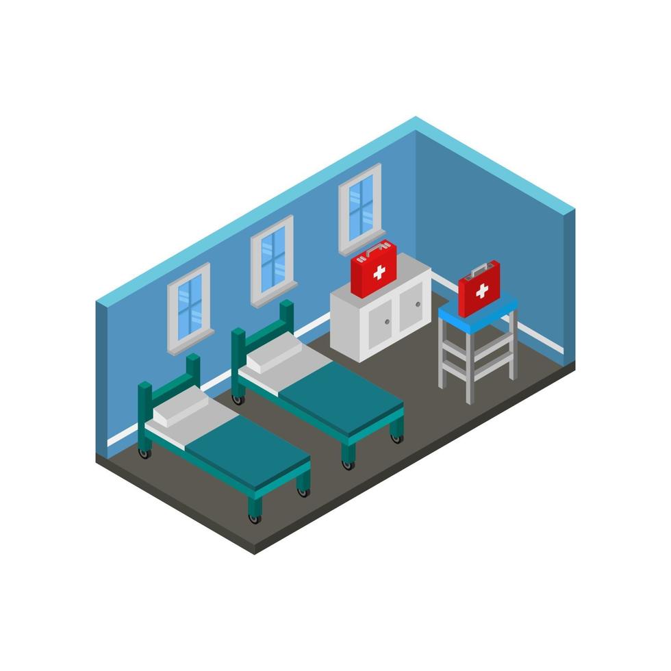 Isometric Hospital Room vector