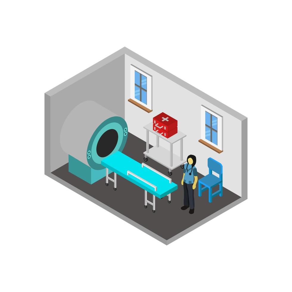 Isometric Hospital Room vector