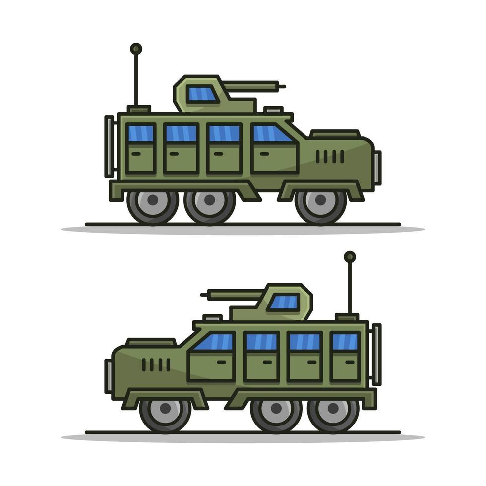 Jeep militar sobre fondo blanco. vector