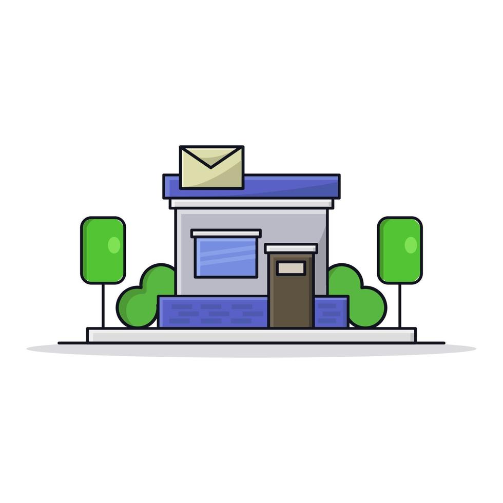 Postal Office On White Background vector