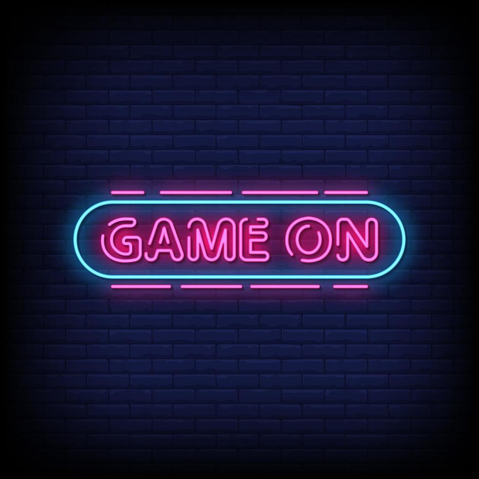 Game On Neon Signs Style Text Vector