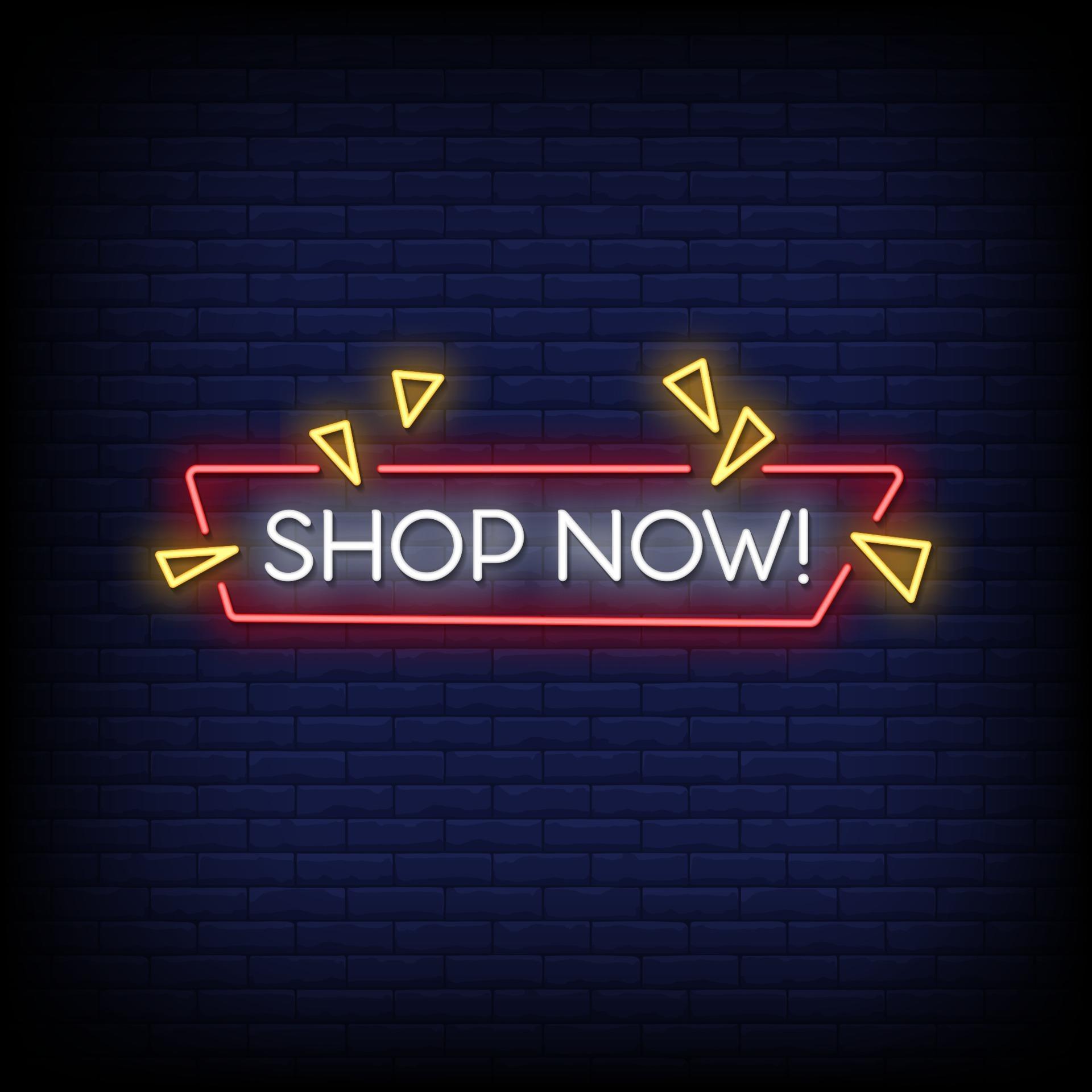 Shop Now Neon Signs Style Text Vector 2185862 Vector Art at Vecteezy