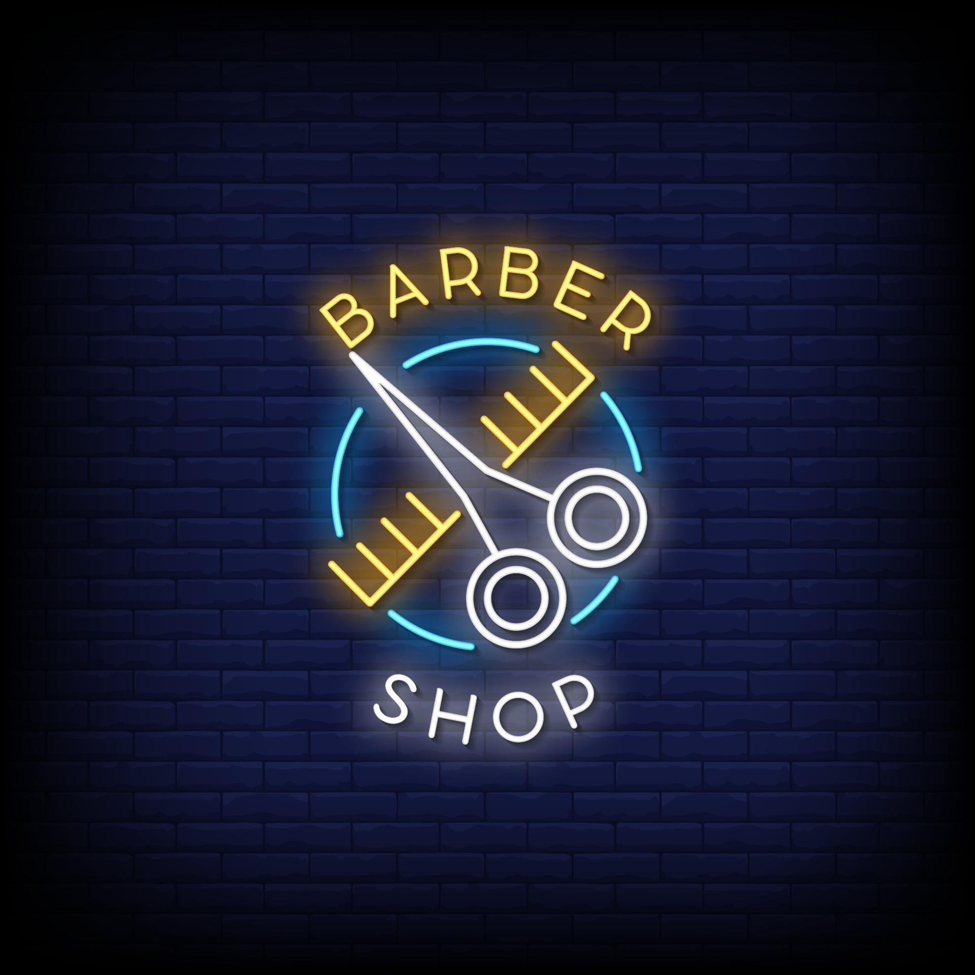 Barber Shop Neon Signs Style Text Vector 2185864 Vector Art at Vecteezy