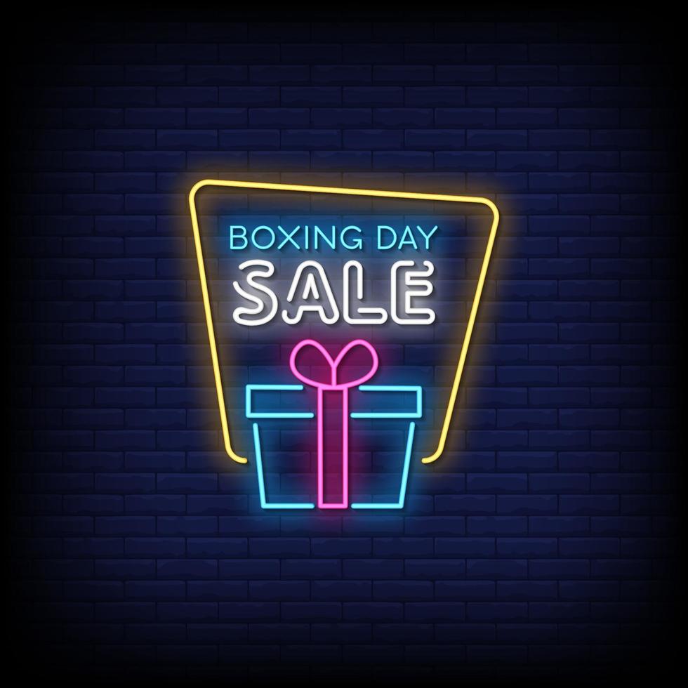 vector de texto de estilo de letreros de neón de venta de boxeo