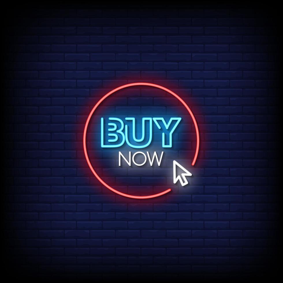 Buy Now Neon Signs Style Text Vector