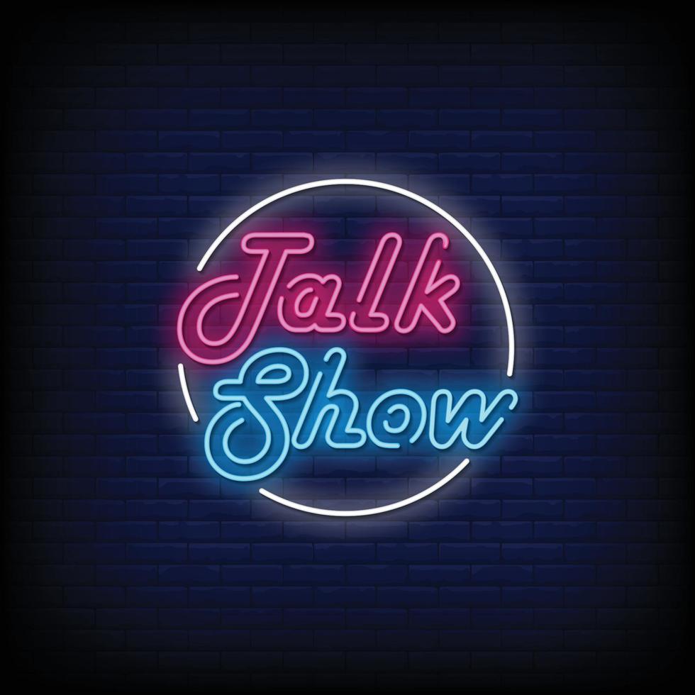 talk show letreros de neón estilo texto vector