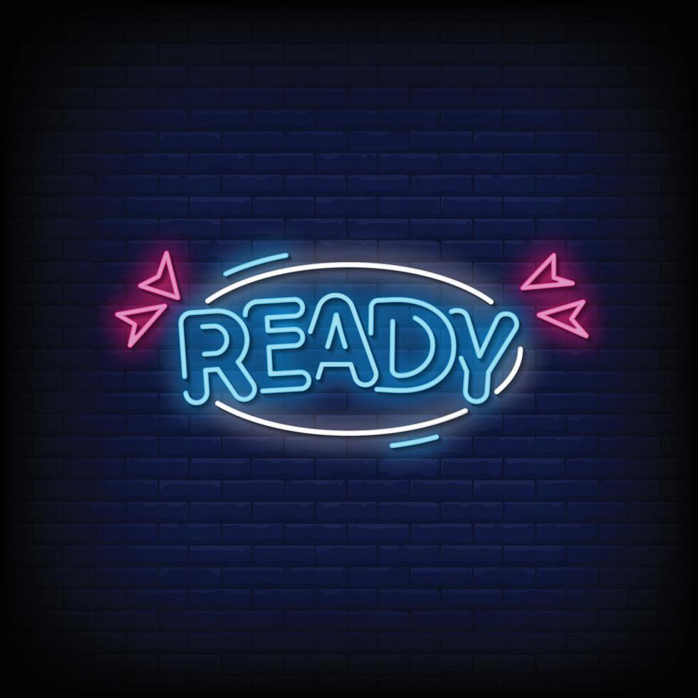Ready Neon Signs Style Text Vector