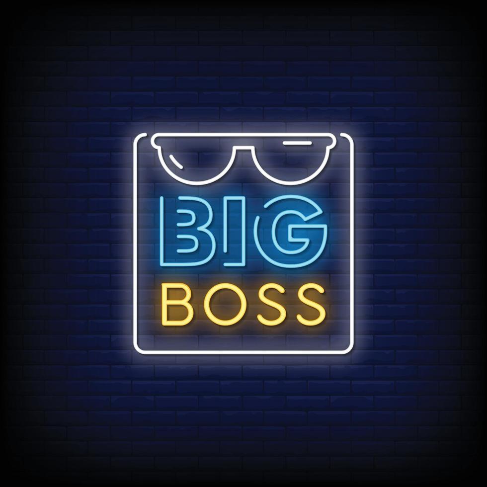 Big Boss Neon Signs Style Text Vector