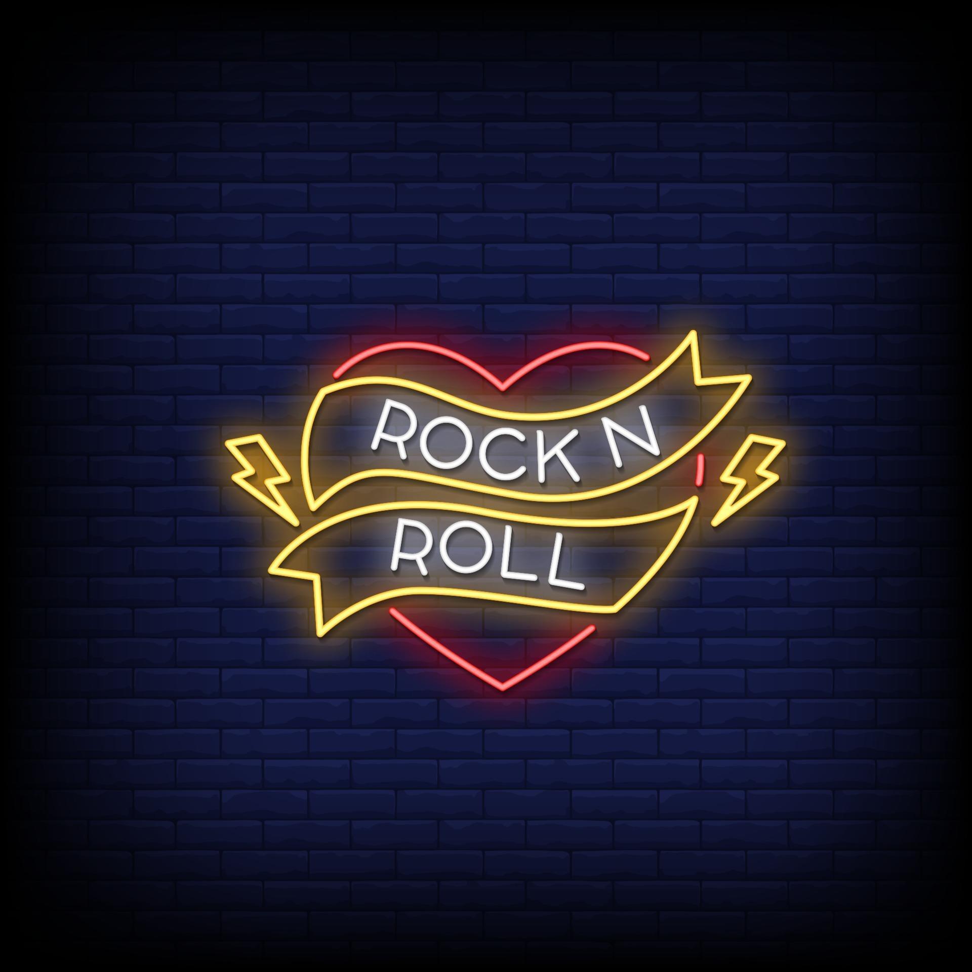 Rock and Roll Neon Signs Style Text vector 2185932 Vector Art at Vecteezy