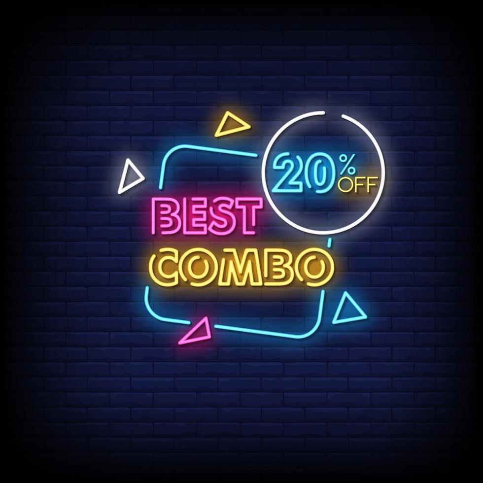 Best Combo Neon Signs Style Text vector