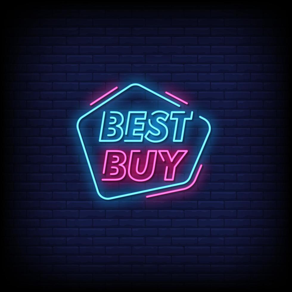 Best Buy Neon Signs Style Text Vector