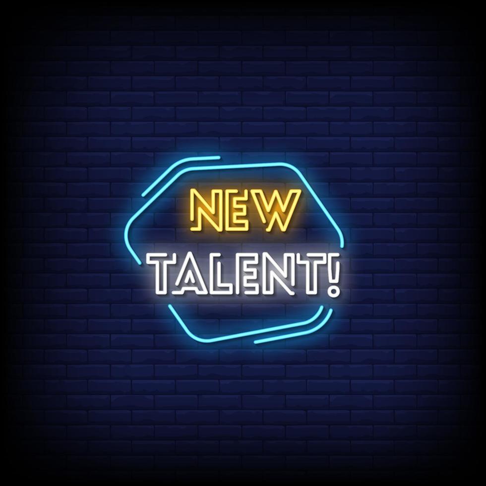 New Talent Neon Signs Style Text Vector