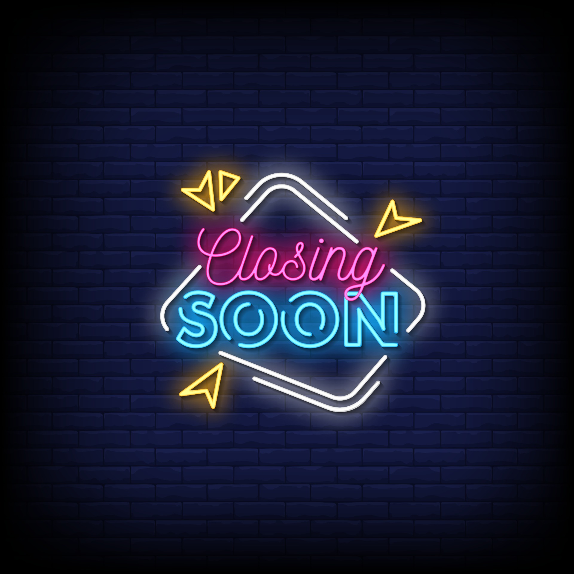 Closing Soon Neon Signs Style Text Vector 2185954 Vector Art at Vecteezy