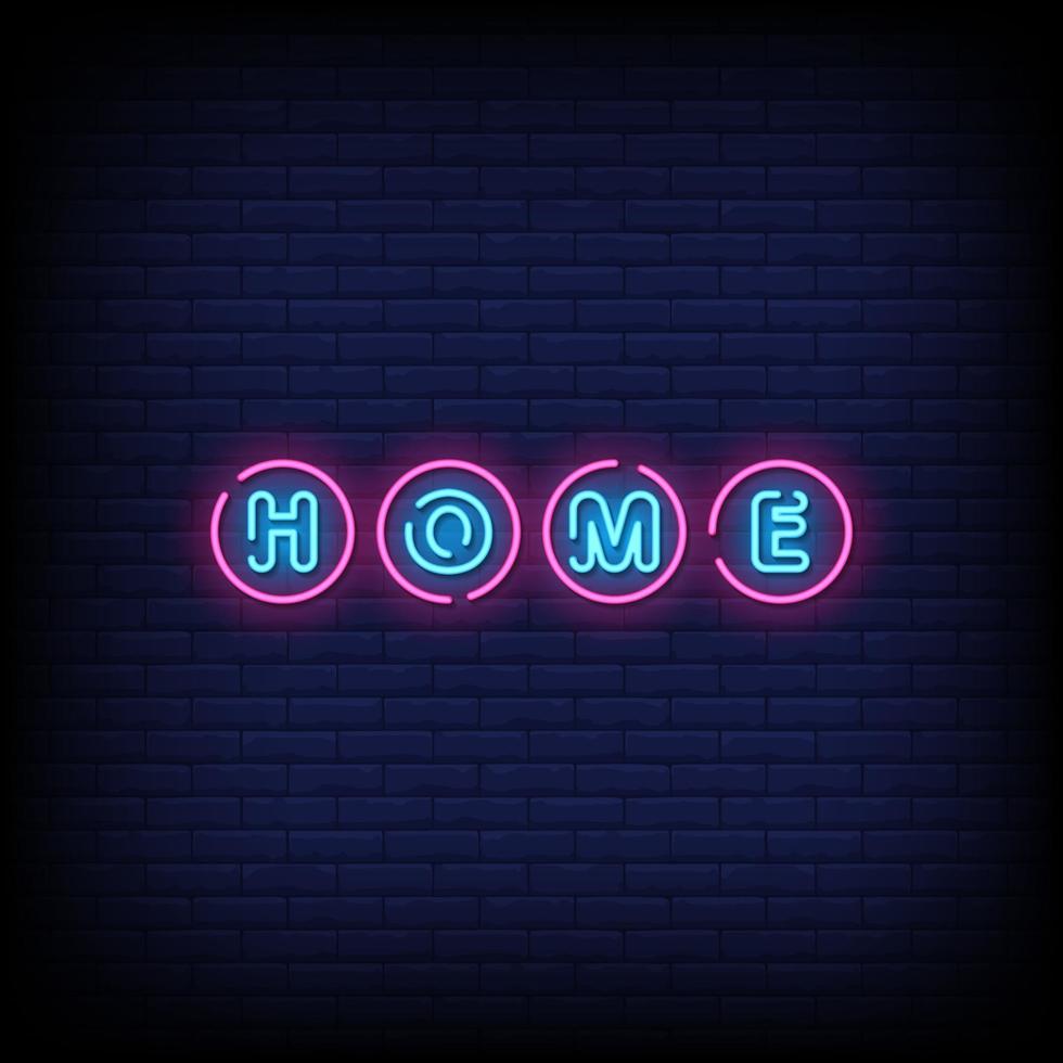 Home Neon Signs Style Text Vector