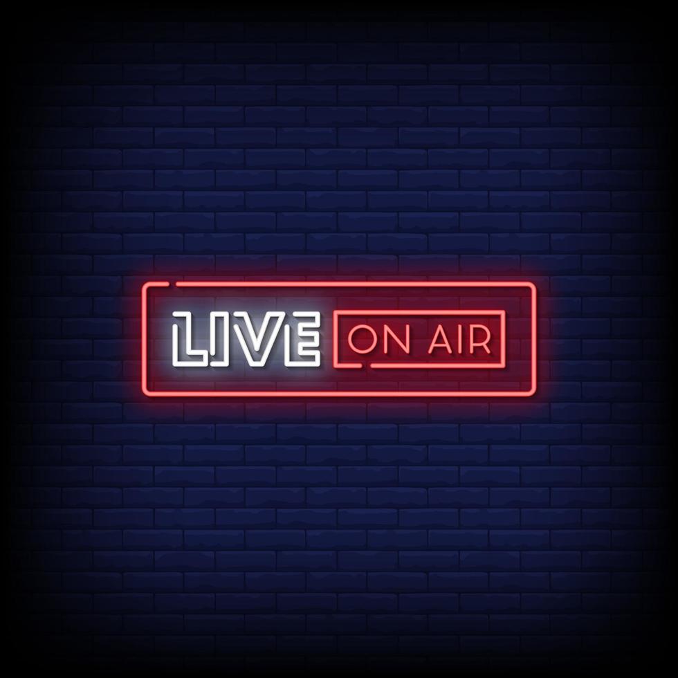 Live On Air Neon Signs Style Text Vector 2185966 Vector Art at Vecteezy