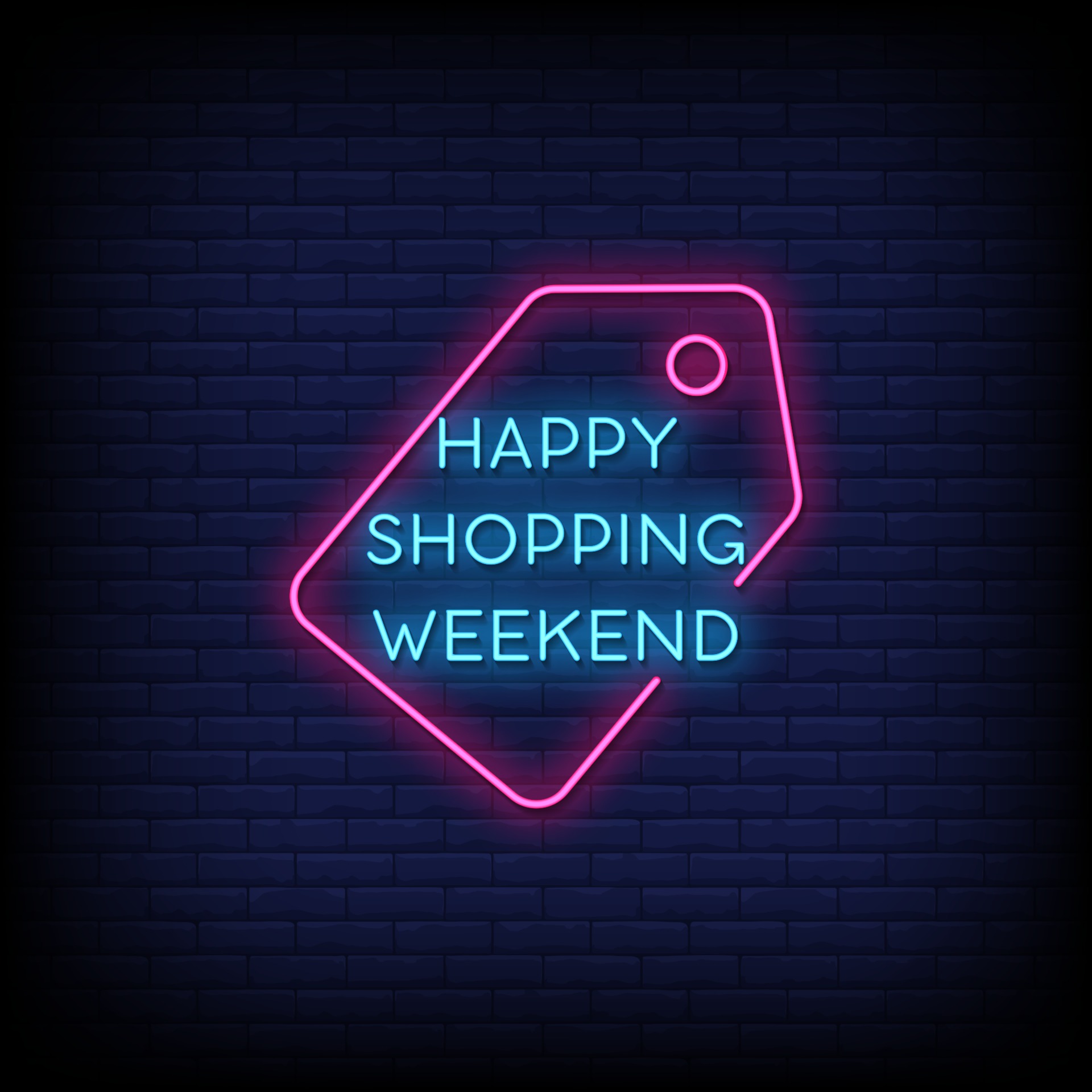 We shopping at the weekend. The weekend неон.