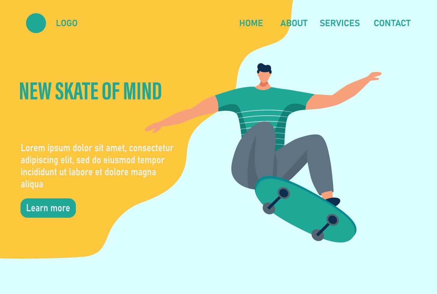 A young man or teenager rides a skateboard. New skate of mind. site