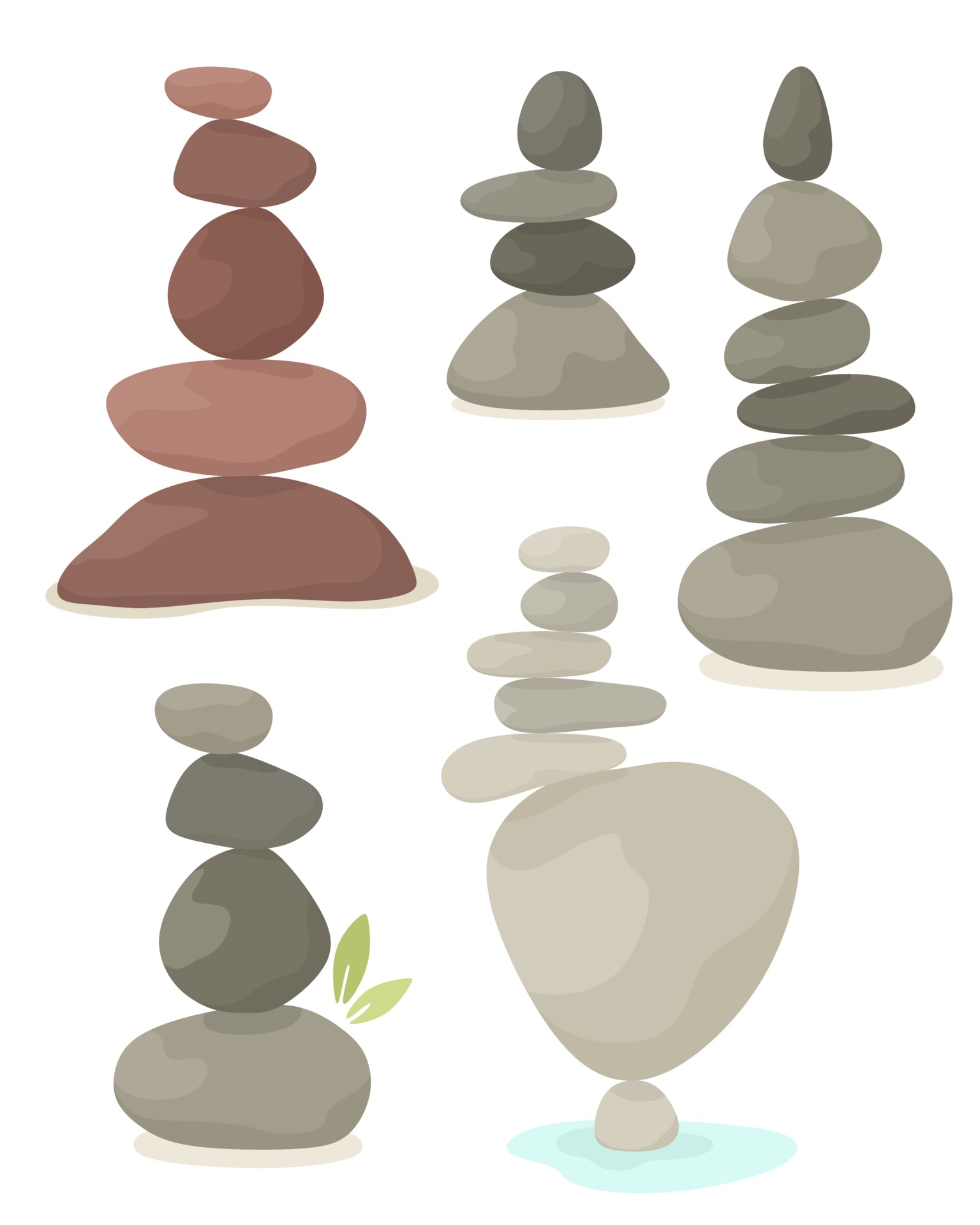 Set of balancing pyramid of stones, harmony, balance. Vector illustration  in flat style. 2185984 Vector Art at Vecteezy