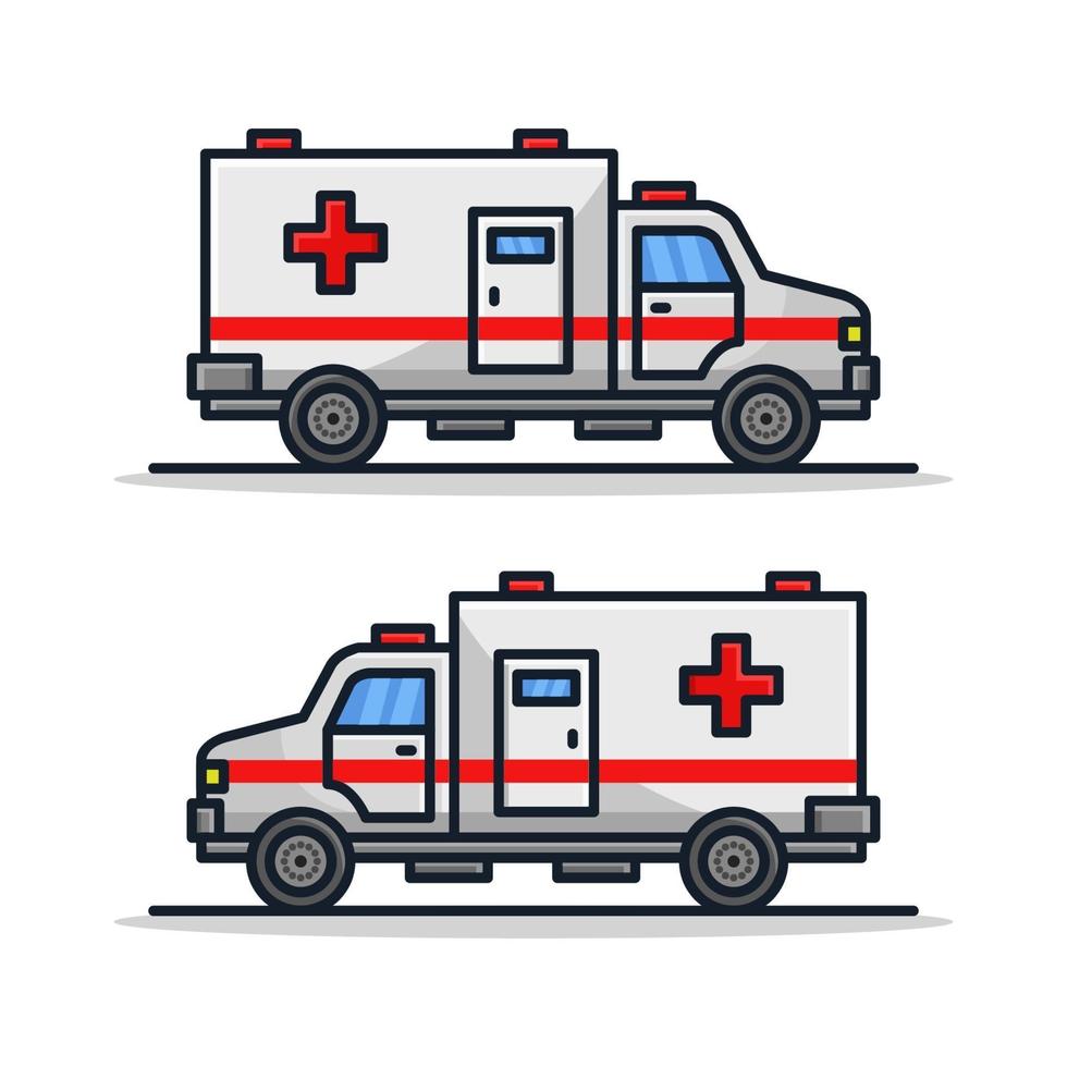 ambulancia sobre fondo blanco vector